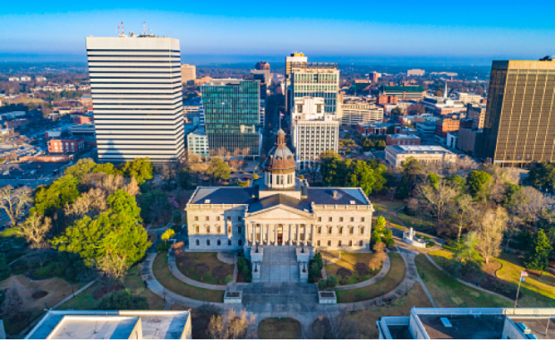 Columbia, SC skyline and Capitol building