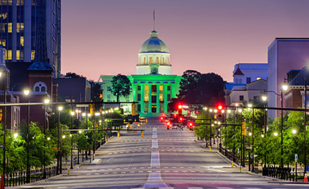 Montgomery, Alabama with the State Capitol