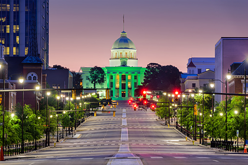 Montgomery, Alabama with the State Capitol